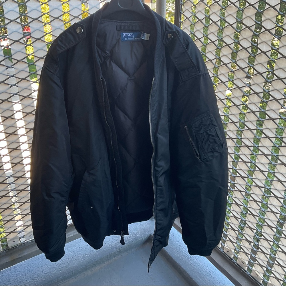 POLO RALPH LAUREN TWILL DOWN BOMBER JACKET BLACK 2XB BIG & TALL (76678440)